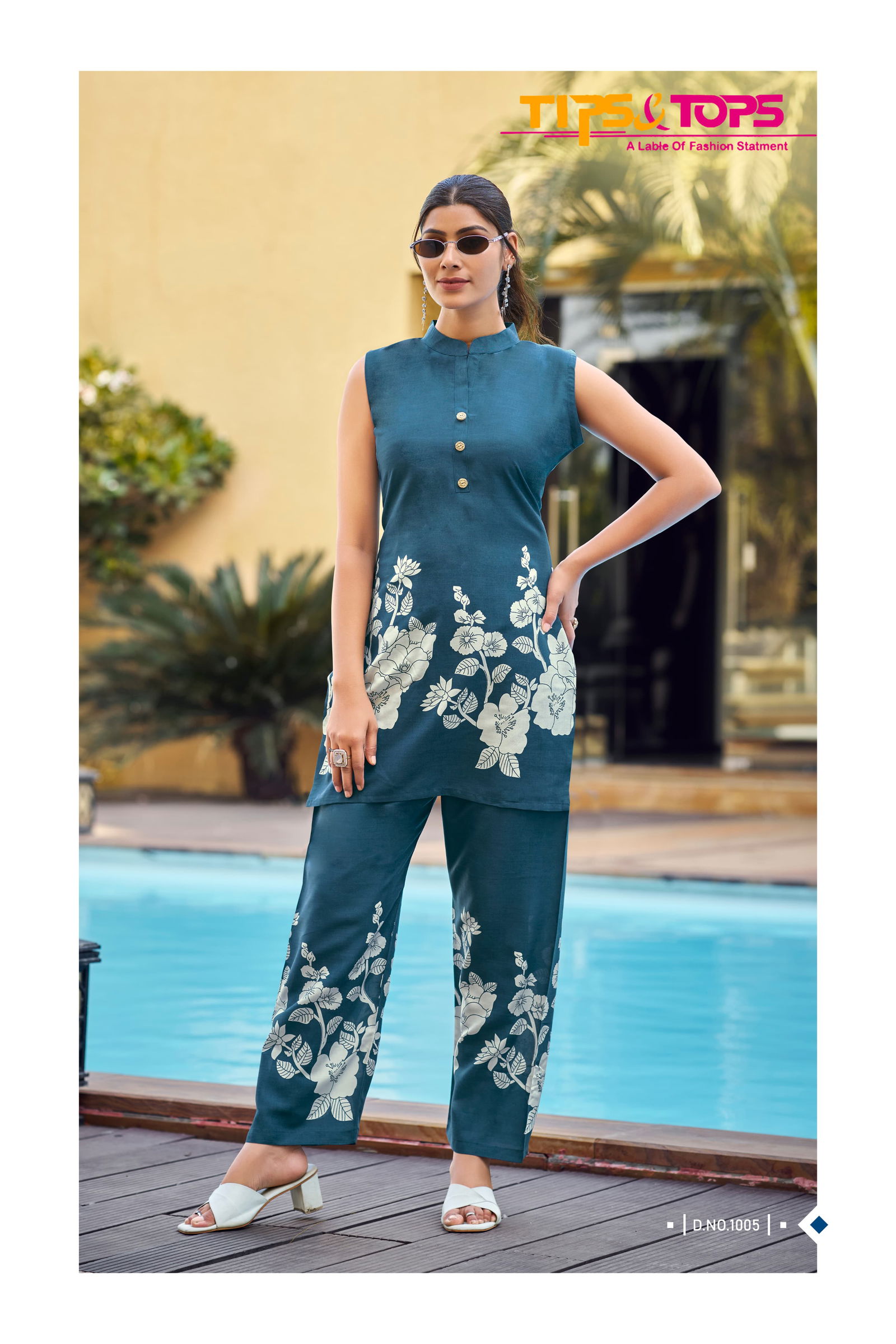 Summer Beauty By Tips And Tops Rayon Printed Cord Set Suppliers In India